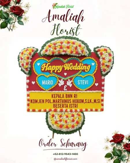 Papan Bunga Pernikahan Hamerang